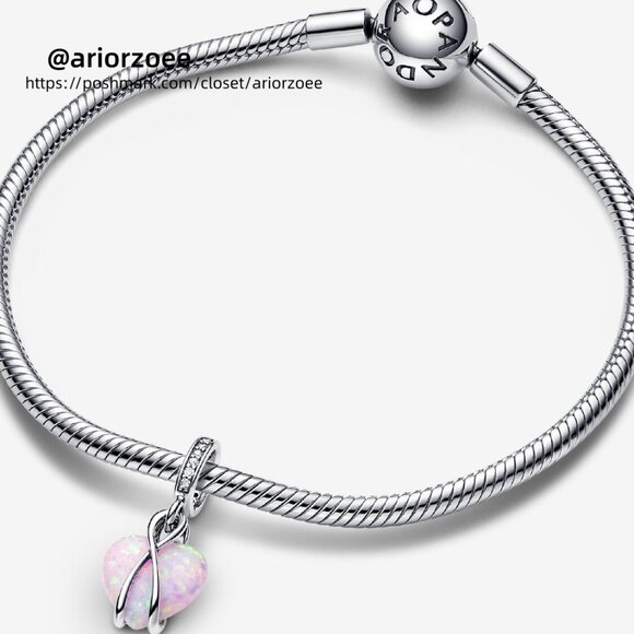 Pandora Mum Opalescent Heart Dangle Charm - Picture 3 of 6